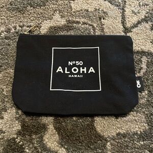 Aloha Black Zipper Pouch